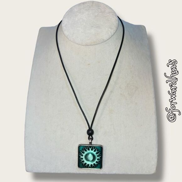 Bundle Sale 3 for $15 | Leather Strand Necklace  | Silver Clasp | Sun Pendant - Picture 1 of 9